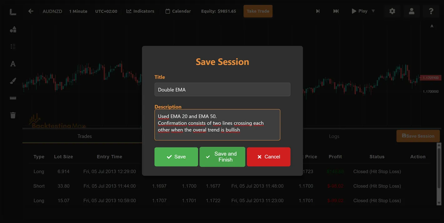 Save Session dialog
